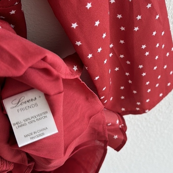 NWT Lovers + Friends Star Print Ruffled Wrap Romper - Picture 11 of 12